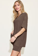 Charger l'image dans la galerie, Basic Bae Full Size V-Neck Drop Shoulder T-Shirt and Shorts Set