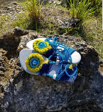 Charger l'image dans la galerie, Sunflower Rhinestone Sandals, Women's Summer Sandals, Beach Sandals, Wedding Sandals, Boho Sandals.