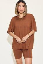 Charger l'image dans la galerie, Basic Bae Full Size V-Neck Drop Shoulder T-Shirt and Shorts Set