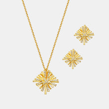 Charger l'image dans la galerie, Starburst Gold-Plated Earrings and Necklace Set