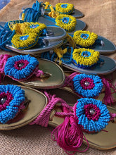 Charger l'image dans la galerie, Sunflower Rhinestone Sandals, Women's Summer Sandals, Beach Sandals, Wedding Sandals, Boho Sandals.