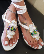 Charger l'image dans la galerie, Rhinestones Handmade Sandals, Wedding, Summer Sandals
