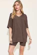 Charger l'image dans la galerie, Basic Bae Full Size V-Neck Drop Shoulder T-Shirt and Shorts Set