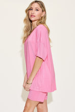 Charger l'image dans la galerie, Basic Bae Full Size V-Neck Drop Shoulder T-Shirt and Shorts Set