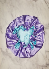 Load image into Gallery viewer, Luxury Large Satin Silk Double Layers Sleep Bonnet Cap with Ruffle Edges