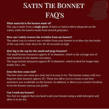 Charger l'image dans la galerie, Luxury Jumbo Satin Silk Bonnet with Wide Stretch Tie, Single Lined