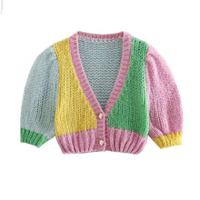 Charger l'image dans la galerie, Color Block Crop Knit Sweater
