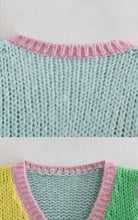 Charger l'image dans la galerie, Color Block Crop Knit Sweater