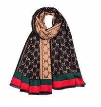 Charger l'image dans la galerie, CC Letter Print Winter Cashmere Reversible Side Unisex Scarf