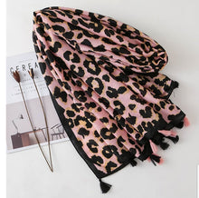 Charger l'image dans la galerie, Satin Silk Scarf Women Fashion Shawl Leopard Prints Silky Wraps 180x90cm, Women head Hijab, Head Wrap