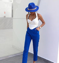 Cargar imagen en el visor de la galería, Unisex Fedora Hat with Wide Brim Wool (Royal Blue)