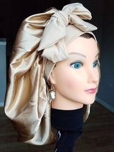 Charger l'image dans la galerie, Luxury Jumbo Satin Silk Bonnet with Wide Stretch Tie, Single Lined