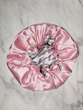 Load image into Gallery viewer, Luxury Large Satin Silk Double Layers Sleep Bonnet Cap with Ruffle Edges
