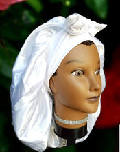 Charger l'image dans la galerie, Luxury Jumbo Satin Silk Bonnet with Wide Stretch Tie, Single Lined
