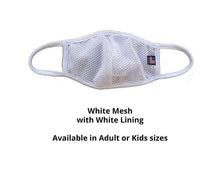 Charger l'image dans la galerie, Cooling Mesh Masks for Kids and Adults, Washable, black face mask, Breathable, Reusable face mask 1 or 2 Layers Face Covering,Made in USA