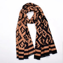 Charger l'image dans la galerie, Letter Print Cashmere Winter Shawl, Reversible Side Unisex