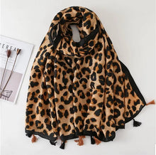 Charger l'image dans la galerie, Satin Silk Scarf Women Fashion Shawl Leopard Prints Silky Wraps 180x90cm, Women head Hijab, Head Wrap