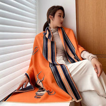 Charger l'image dans la galerie, Women Imitate Cashmere Long Scarf Fashion Luxury Horse Print Winter Shawl 180*65cm