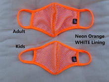 Charger l'image dans la galerie, Cooling Mesh Masks for Kids and Adults, Washable, black face mask, Breathable, Reusable face mask 1 or 2 Layers Face Covering,Made in USA