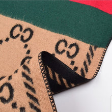Charger l'image dans la galerie, CC Letter Print Winter Cashmere Reversible Side Unisex Scarf