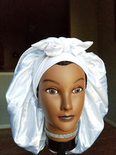 Charger l'image dans la galerie, Luxury Jumbo Satin Silk Bonnet with Wide Stretch Tie, Single Lined