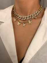 Charger l'image dans la galerie, 2pcs Rhinestone Butterfly Pendant Necklace