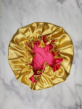 Load image into Gallery viewer, Luxury Large Satin Silk Double Layers Sleep Bonnet Cap with Ruffle Edges