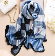 Charger l'image dans la galerie, Satin Silk Scarf, Fashion Shawl Silky Wraps 180x90cm, Women head Hijab, Head Wrap