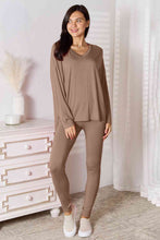 Charger l'image dans la galerie, Basic Bae Full Size V-Neck Soft Rayon Long Sleeve Top and Pants Lounge Set
