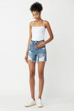 Cargar imagen en el visor de la galería, RISEN High Waisted Distressed Denim Shorts