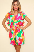 Cargar imagen en el visor de la galería, Haptics Abstract Floral Smocked Waist Romper