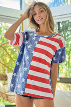 Cargar imagen en el visor de la galería, BiBi American Flag Theme Short Sleeve T-Shirt