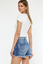 Cargar imagen en el visor de la galería, Kancan Button Fly High Rise Raw Hem Denim Shorts