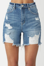 Cargar imagen en el visor de la galería, RISEN High Waisted Distressed Denim Shorts