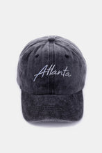 Charger l&#39;image dans la galerie, Zenana Washed ATLANTA Embroidered Baseball Cap