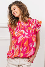 Cargar imagen en el visor de la galería, BiBi Smocked Yoke Ruffled Floral Top