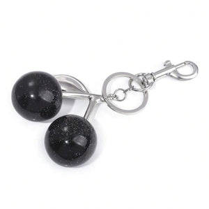 Large Shiny Charm Cherry Keychain