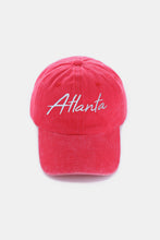 Charger l&#39;image dans la galerie, Zenana Washed ATLANTA Embroidered Baseball Cap