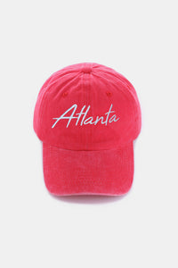 Zenana Washed ATLANTA Embroidered Baseball Cap