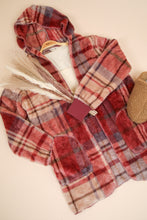 Load image into Gallery viewer, VERY J Fuzzy Plaid Long Sleeve Hooded Jacket