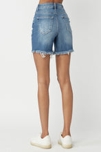 Cargar imagen en el visor de la galería, RISEN High Waisted Distressed Denim Shorts