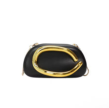 Load image into Gallery viewer, Women PU Leather Metal Handle Handbag &amp; Removable Strap Crossbody Shoulder Bag Hand-held Shoulder Clutch Bag
