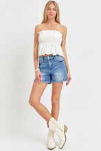 Load image into Gallery viewer, RISEN Front Slit Raw Hem Denim Shorts