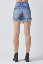 Cargar imagen en el visor de la galería, RISEN Raw Hem Asymmetrical Waist Denim Shorts