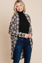 Charger l&#39;image dans la galerie, BOMBOM Houndstooth Open Front Cocoon Knit Cardigan