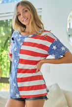 Cargar imagen en el visor de la galería, BiBi American Flag Theme Short Sleeve T-Shirt