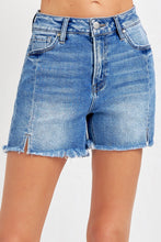 Load image into Gallery viewer, RISEN Front Slit Raw Hem Denim Shorts