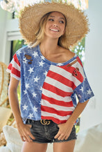 Cargar imagen en el visor de la galería, BiBi American Flag Theme Short Sleeve T-Shirt