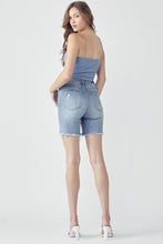 Cargar imagen en el visor de la galería, RISEN High Rise Distressed Denim Shorts