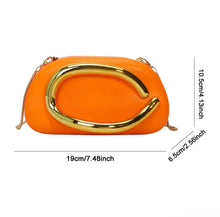 Load image into Gallery viewer, Women PU Leather Metal Handle Handbag &amp; Removable Strap Crossbody Shoulder Bag Hand-held Shoulder Clutch Bag